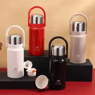 فلاسک استیل دوجداره SHUI مدل دستهدار ظرفیت 660 میلیلیتر