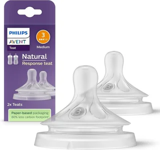 سر شیشه Philips Avent مدل نچرال ریسپانس سایز ۳ (۳ قطره) بسته ۲ عددی