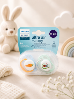 پستانک ارتودنسی Philips Avent دو عددی ۰ تا ۶ ماه طرح هویج و آووکادو