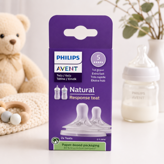 سرشیشه فیلیپس اونت نچرال ریسپانس ۵ قطره سایز 6+ ماه Philips Avent Natural Response